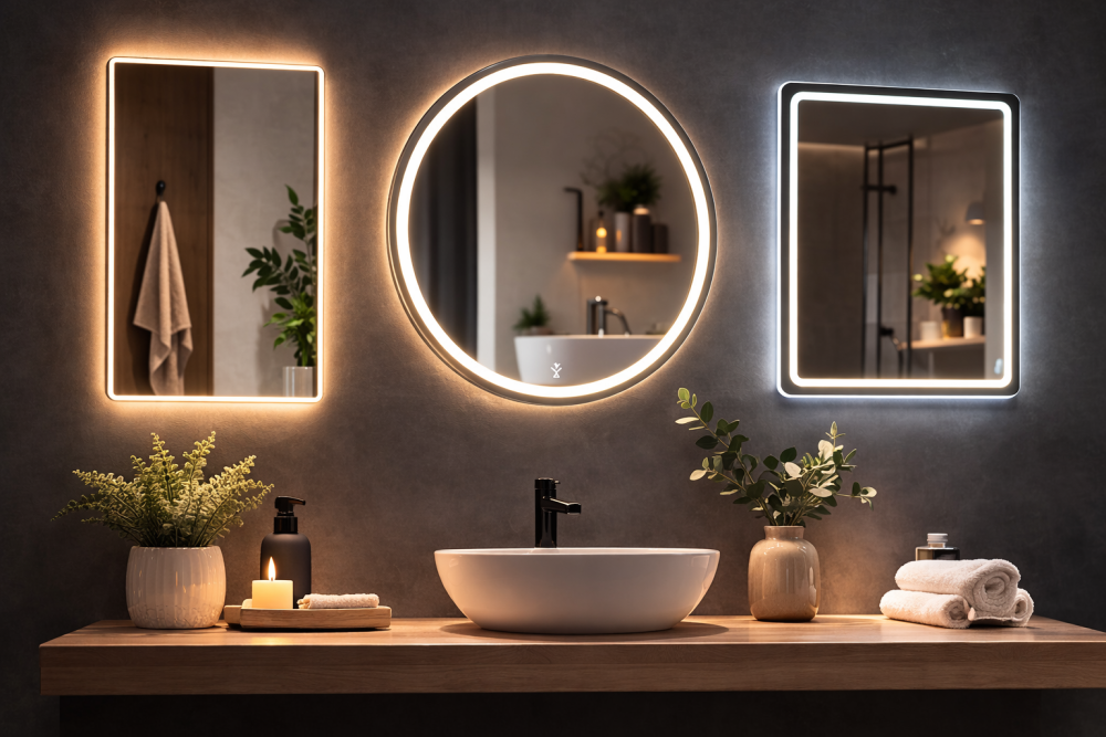 Vrste in ogledala z lučkami.