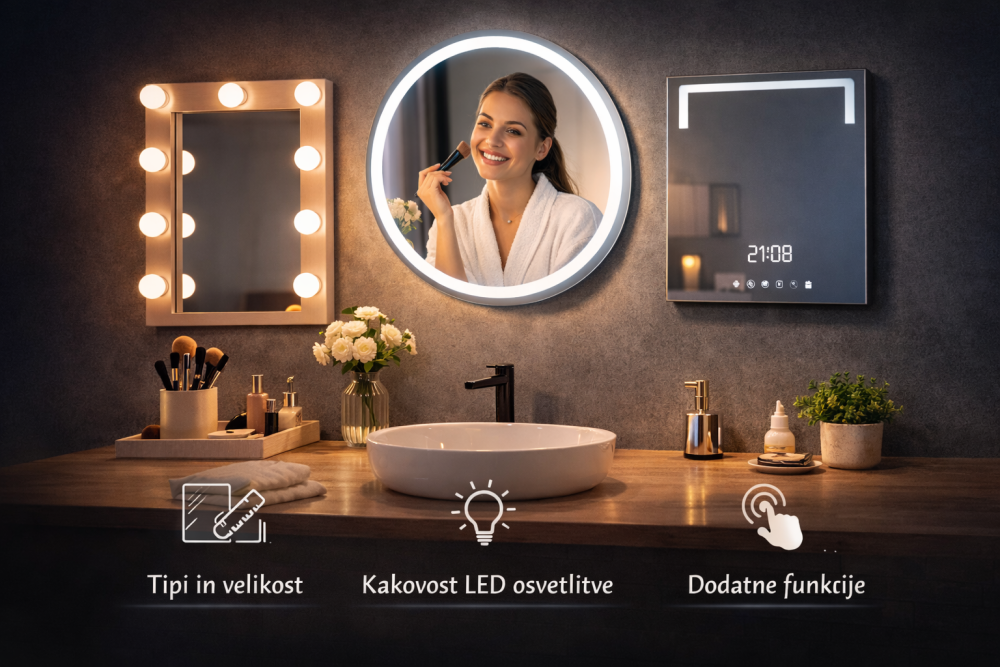 Ogledala z lučkami in njihove prednosti.