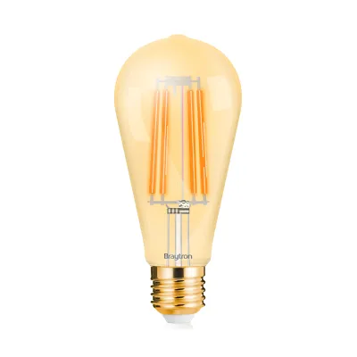 LED sijalka kaplja E27 6W dimmable toplo bela 540lm amber glass