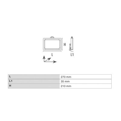 PANTH-ST reflektor LED 100W dnevno bela črn IP67