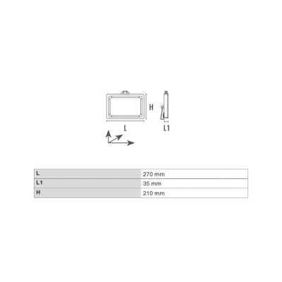 PANTH-ST reflektor LED 100W toplo bela črn IP67