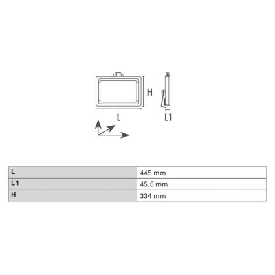 PANTH ST HP reflektor LED 250W hladno bela črn IP67