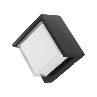 WALLS G1 kvadratna črna 15W 3000K IP65 bulkhead