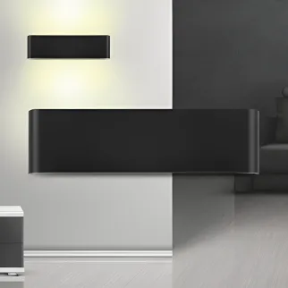 AVVA WL04 stenska svetilka LED 12W toplo bela kvadratna črna