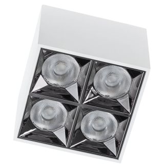 MIDI stropna svetilka LED 16W toplo bela kvadratna bela/črna