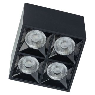 MIDI stropna svetilka LED 16W dnevno bela kvadratna črna