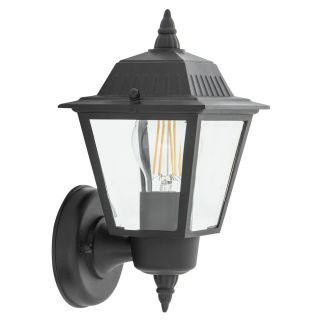 ANA stenska svetilka E27 IP44 kvadratna črna/prozorna