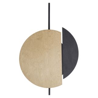 SUNSET C stenska svetilka GX53 okrogla natural wood/črna