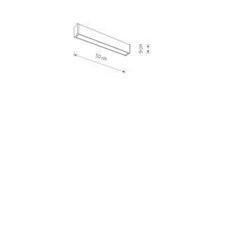 OUTLINE S stropna svetilka LED 20W toplo bela IP44 pravokotna črna