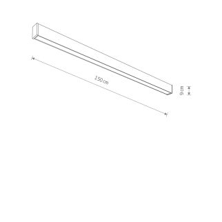 OUTLINE L stropna svetilka LED 50W toplo bela IP44 pravokotna črna