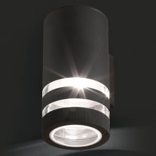 SIERRA I stenska svetilka E27 IP54 črna/prozorna