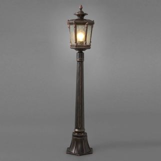 AMUR I stoječa svetilka E27 IP44 bron/prozorna