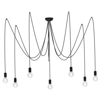 SPIDER VII viseča svetilka E27 črna