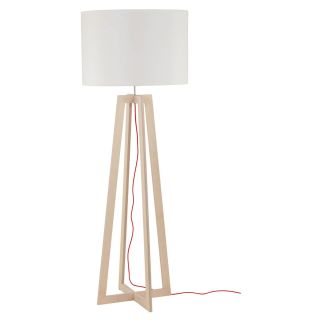 ACROSS I stoječa svetilka E27 natural wood/bela