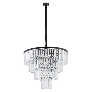 CRISTAL L viseča svetilka E14 okrogla prozorna/črna