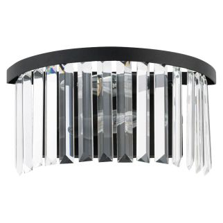 CRISTAL stenska svetilka E14 prozorna/črna