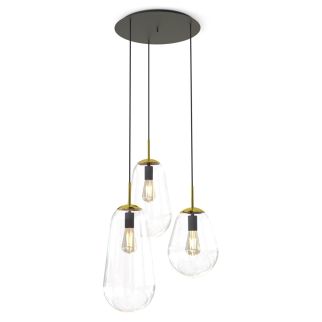 PEAR III viseča svetilka E27 prozorna/medenina