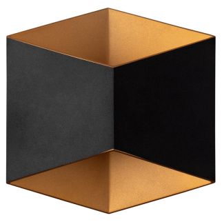 TRIANGLES stenska svetilka LED 2x5W toplo bela IP54 črna/zlata