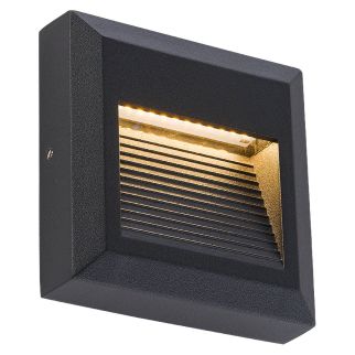SIDEWALK stenska svetilka LED 3W toplo bela IP54 kvadratna črna