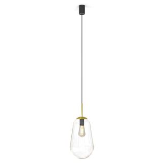 PEAR M viseča svetilka E27 prozorna/medenina