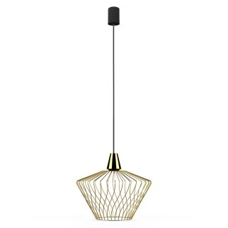 WAVE S viseča svetilka E27 medenina/črna