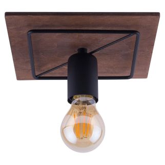 COBA I stropna svetilka E27 dark wood/črna