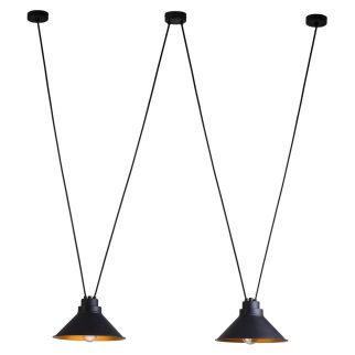 PERM II viseča svetilka E27 črna/bakrena