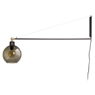 CRANE stenska svetilka E27 smoked/črna