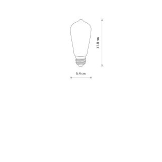 BULB VINTAGE LED E27, 6W E27 6W 2200K Amber glass