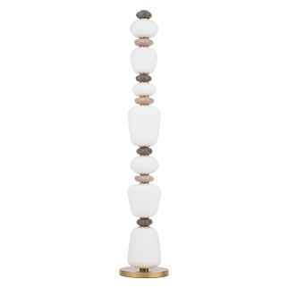 CERAMIC stoječa svetilka LED 34W toplo bela podolgovata siva/rjava