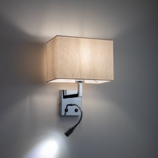 HOTEL MOOD LED stenska svetilka 1x10W only LED, LED: 1x2.2W 4000K cream/krom