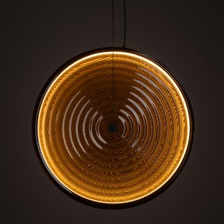 AURA LED viseča svetilka 22W 3000K amber glass/črna