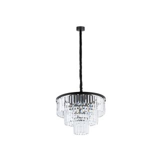 CRISTAL M viseča svetilka E14 okrogla prozorna/črna