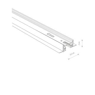 PROFILE RECESSED TRACK 1 METER 1-fazni profil črna